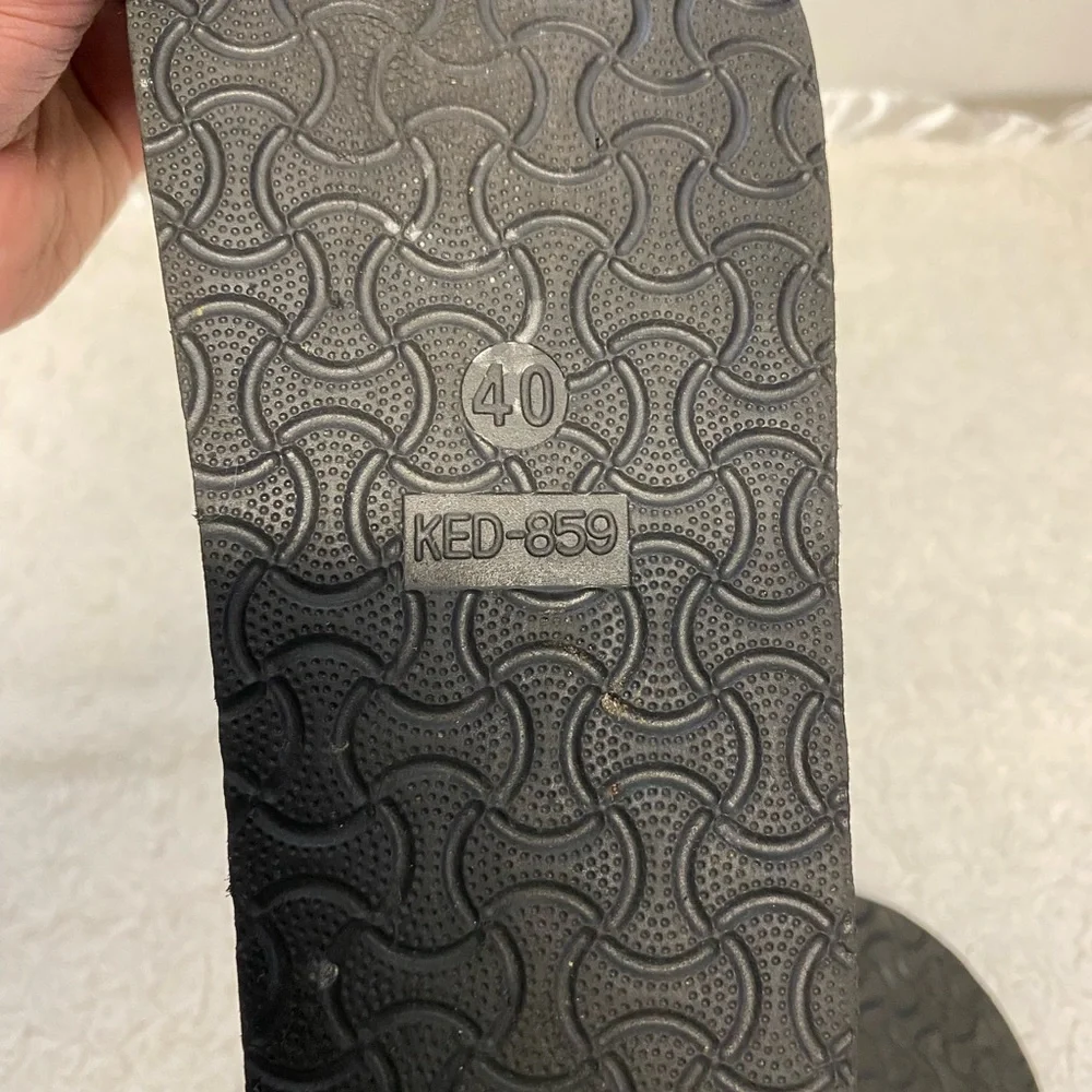 WOMENS slides sandals black rubber size 8.5 - Picture 7 of 8